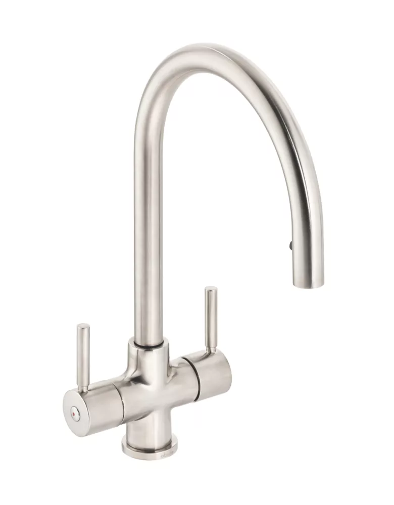 Abode Zest Pull-Out Mono Mixer Kitchen Tap Brushed Nickel - Image 2