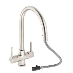 Abode Zest Pull-Out Mono Mixer Kitchen Tap Brushed Nickel