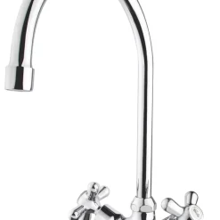 Swirl Cascade Dual-Lever Kitchen Mono Mixer Tap Chrome