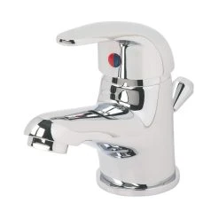 Swirl Mini Bathroom Basin Mixer Tap With Pop-Up Waste Chrome
